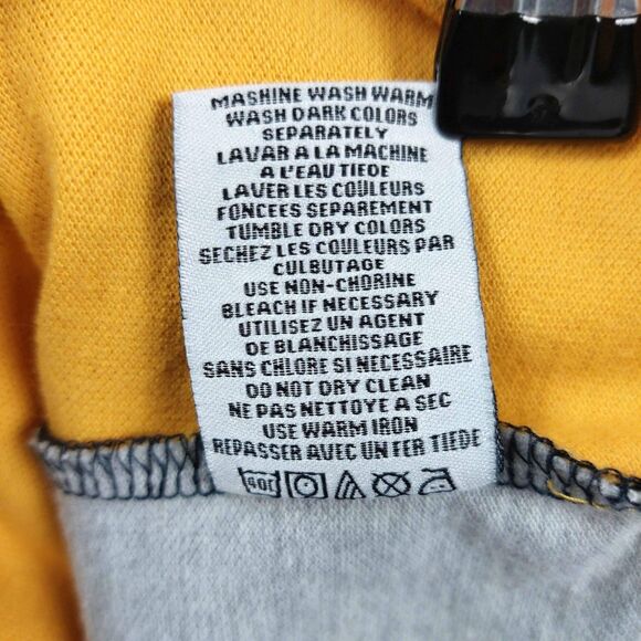 Born Fly Polo Shirt Mens XL Anytown USA Colorblock Yellow Navy Blue Extra Large - Picture 8 of 10